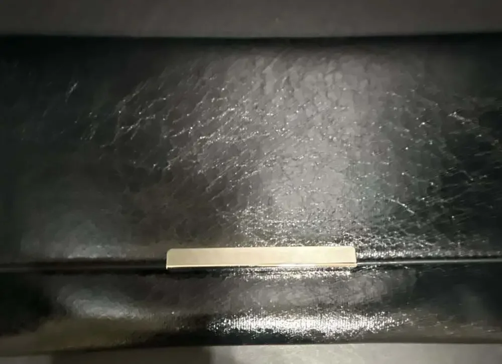INC International Concepts Black Faux Leather Clutch with Removable Wristlet and